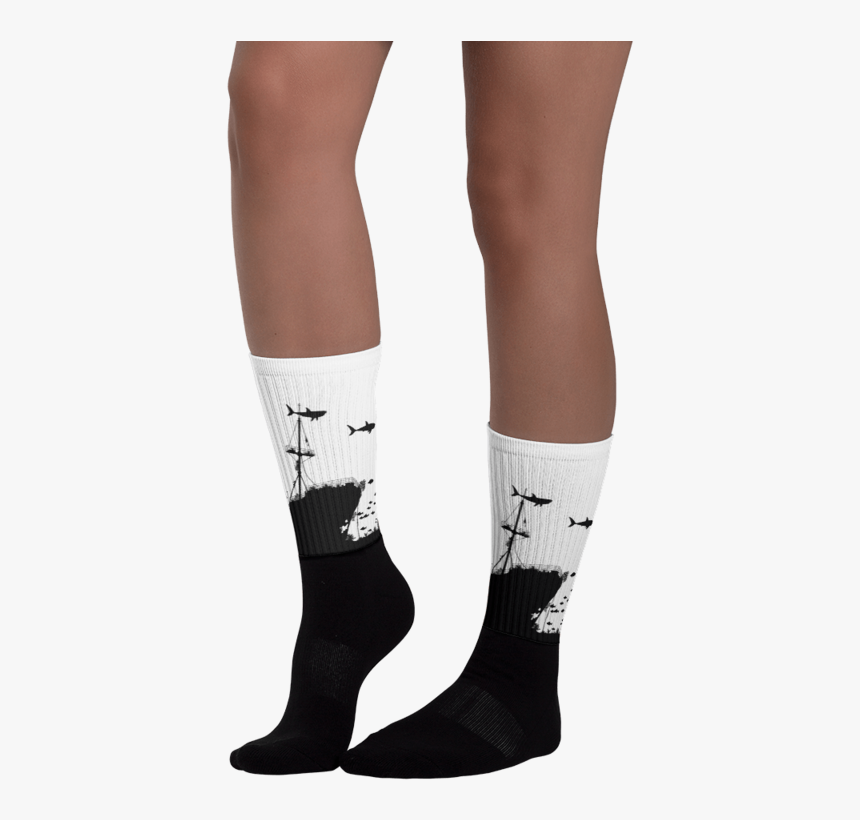 Sinking Ship Black Foot Socks - Drawing Of Mac And Cheese, HD Png Download, Free Download