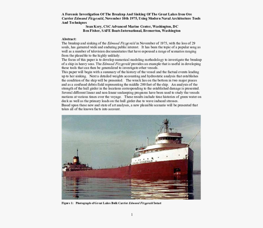 Edmund Fitzgerald Compared To Titanic, HD Png Download, Free Download