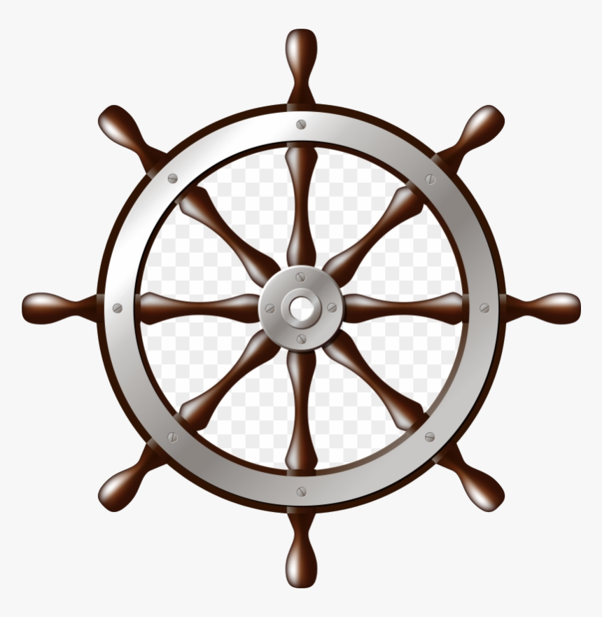 Ship Wheel Silver Clip Art Transparent Clipart Png - Ship Steering Wheel Transparent Background, Png Download, Free Download