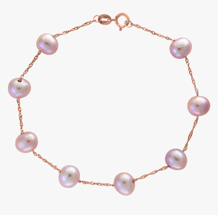 Pink Cultured Freshwater Pearl Station Bracelet In - Bracelet, HD Png Download, Free Download