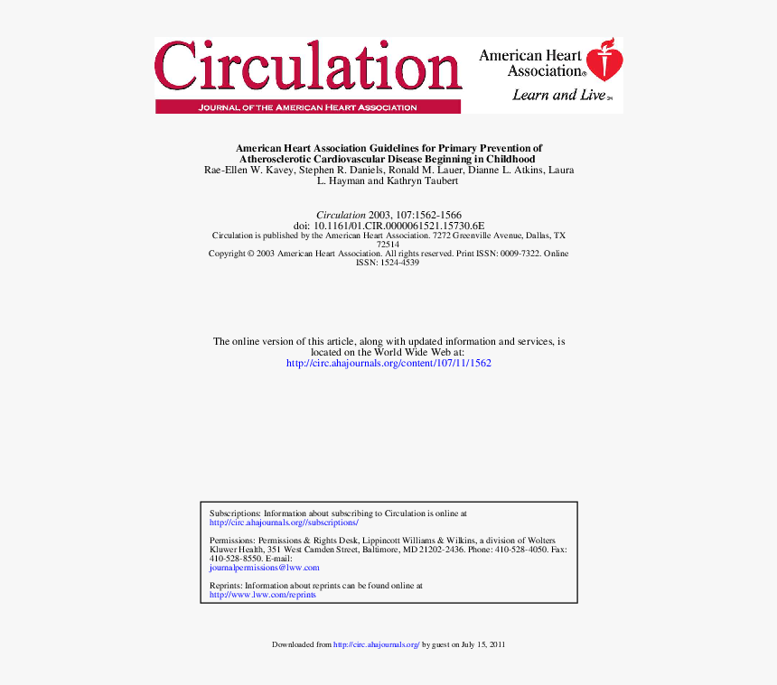 Circulation American Heart Association, HD Png Download, Free Download