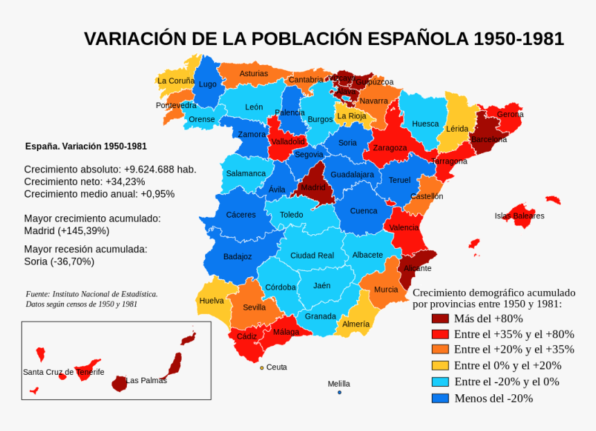 Population Density Map Of Spain, HD Png Download, Free Download