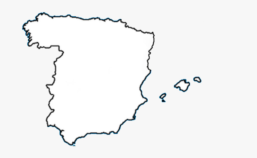 Blank Map Of Spain - Spain Regions Map Black And White, HD Png Download, Free Download