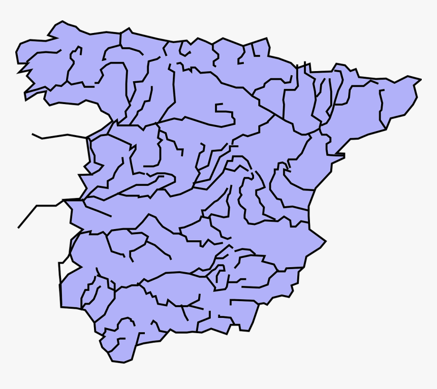 Blank Map Of Spain With Rivers, HD Png Download, Free Download
