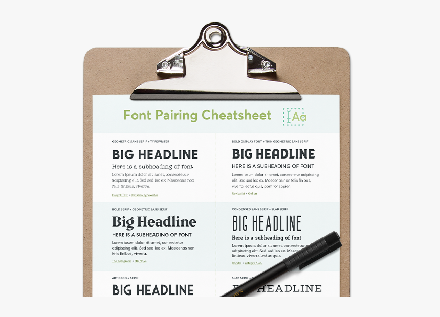 Img - Font Pairing Cheat Sheet, HD Png Download, Free Download