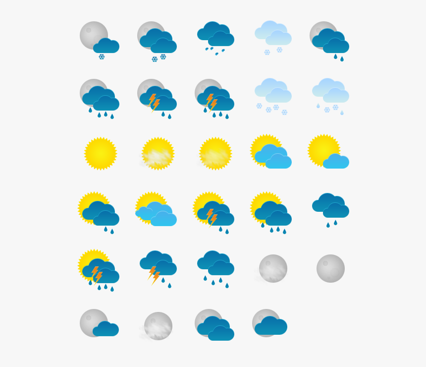 Transparent Clipart Weather Symbols - Weather Icons Pack Png, Png Download, Free Download