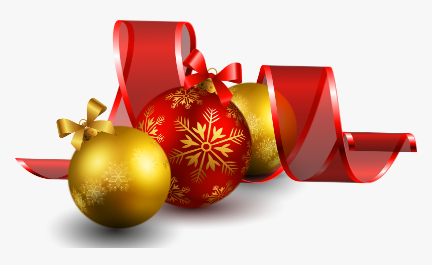 Christmas Balls With Red Bow Decor Png Picture - Ball Christmas Decorations Png, Transparent Png, Free Download