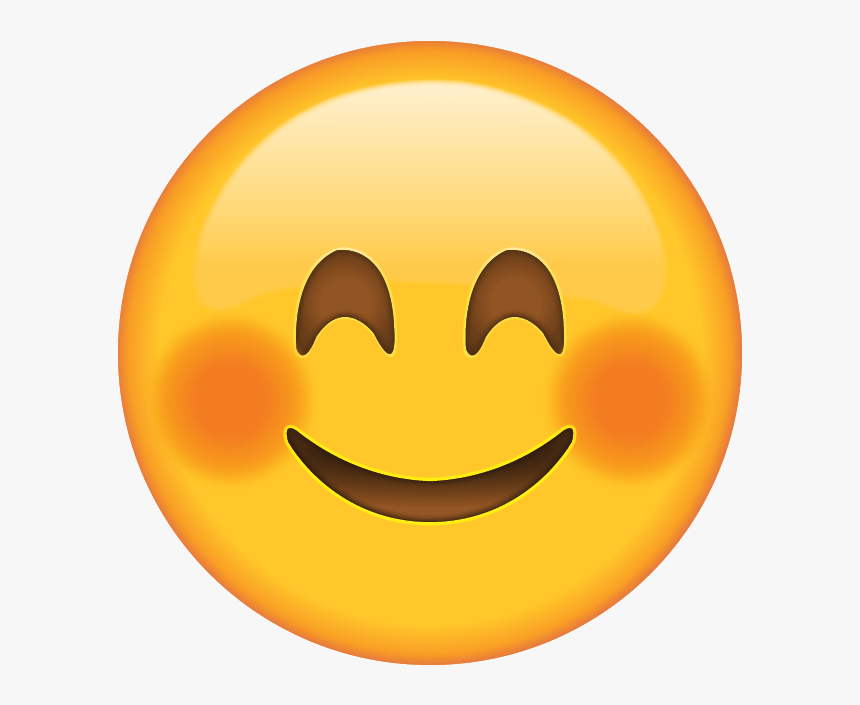 Emoticon Blushed Face - Emoji Happy, HD Png Download, Free Download