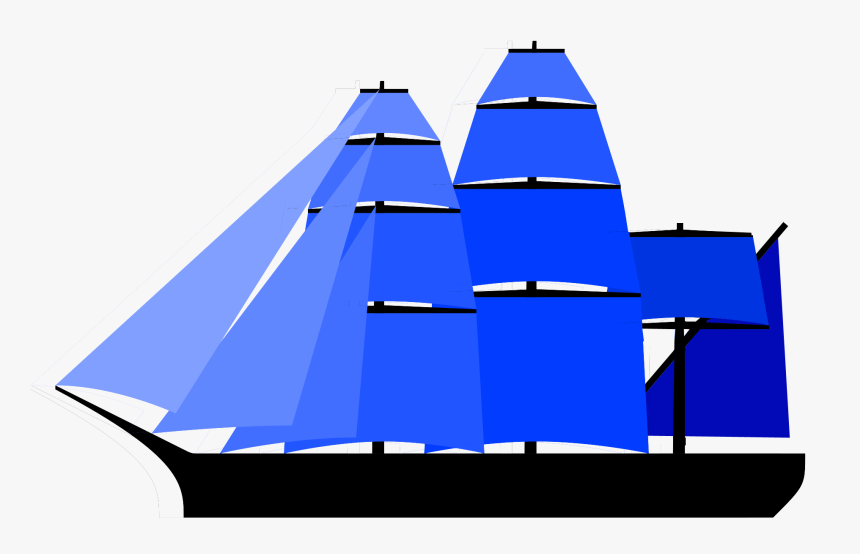 Sailing Ship Clipart Blue Boat - Sail Plans, HD Png Download, Free Download