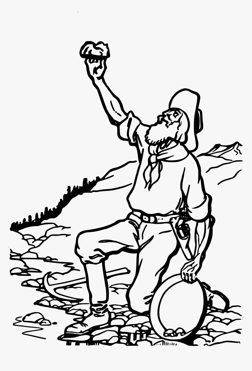 Gold Rush Miner Clip Arts - California Gold Rush Drawing, HD Png Download, Free Download