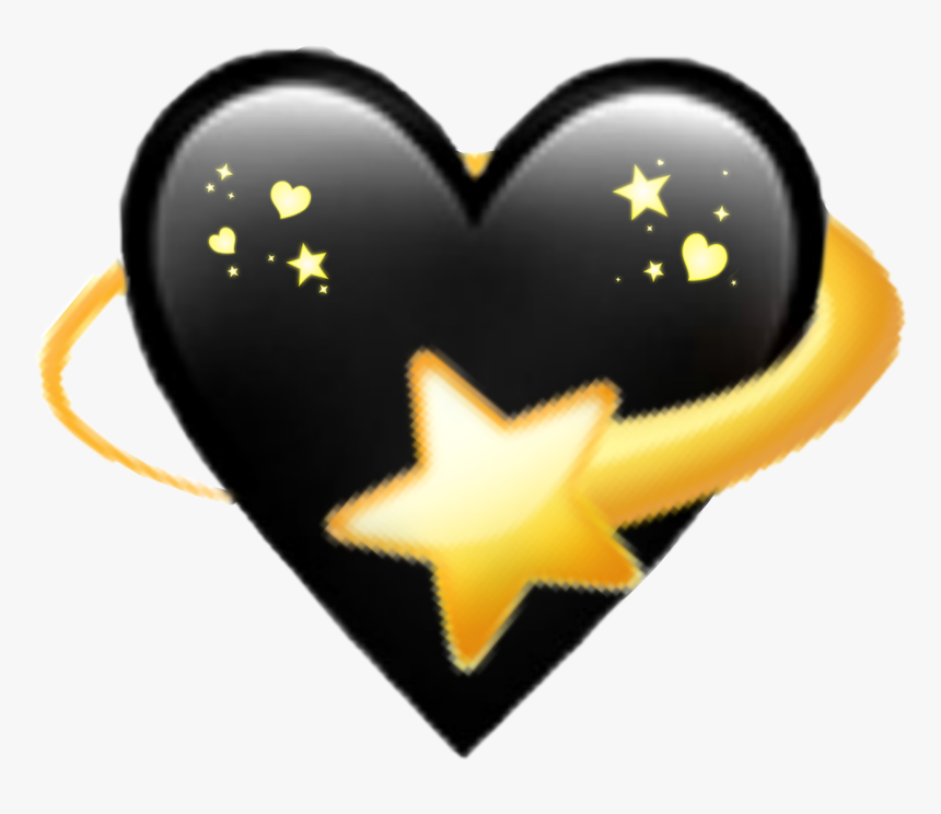 Emoji Heart Star Clipart Png Download Black Sparkle Heart