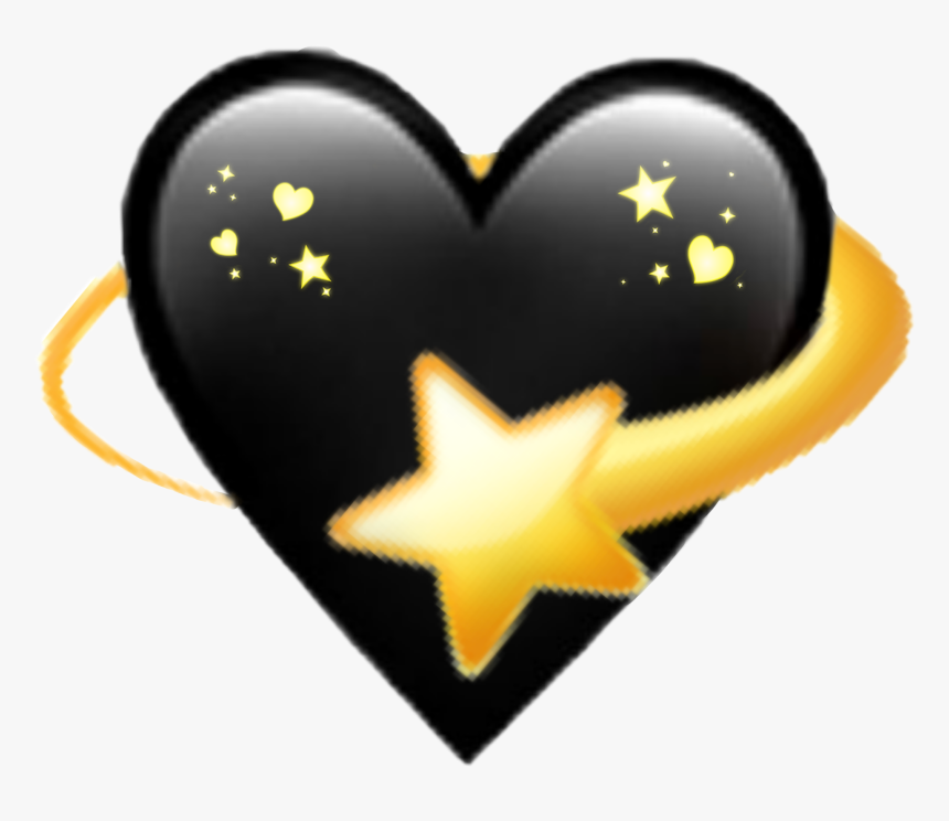 Emoji Heart Star Clipart , Png Download - Black Sparkle Heart Emoji, Transparent Png, Free Download