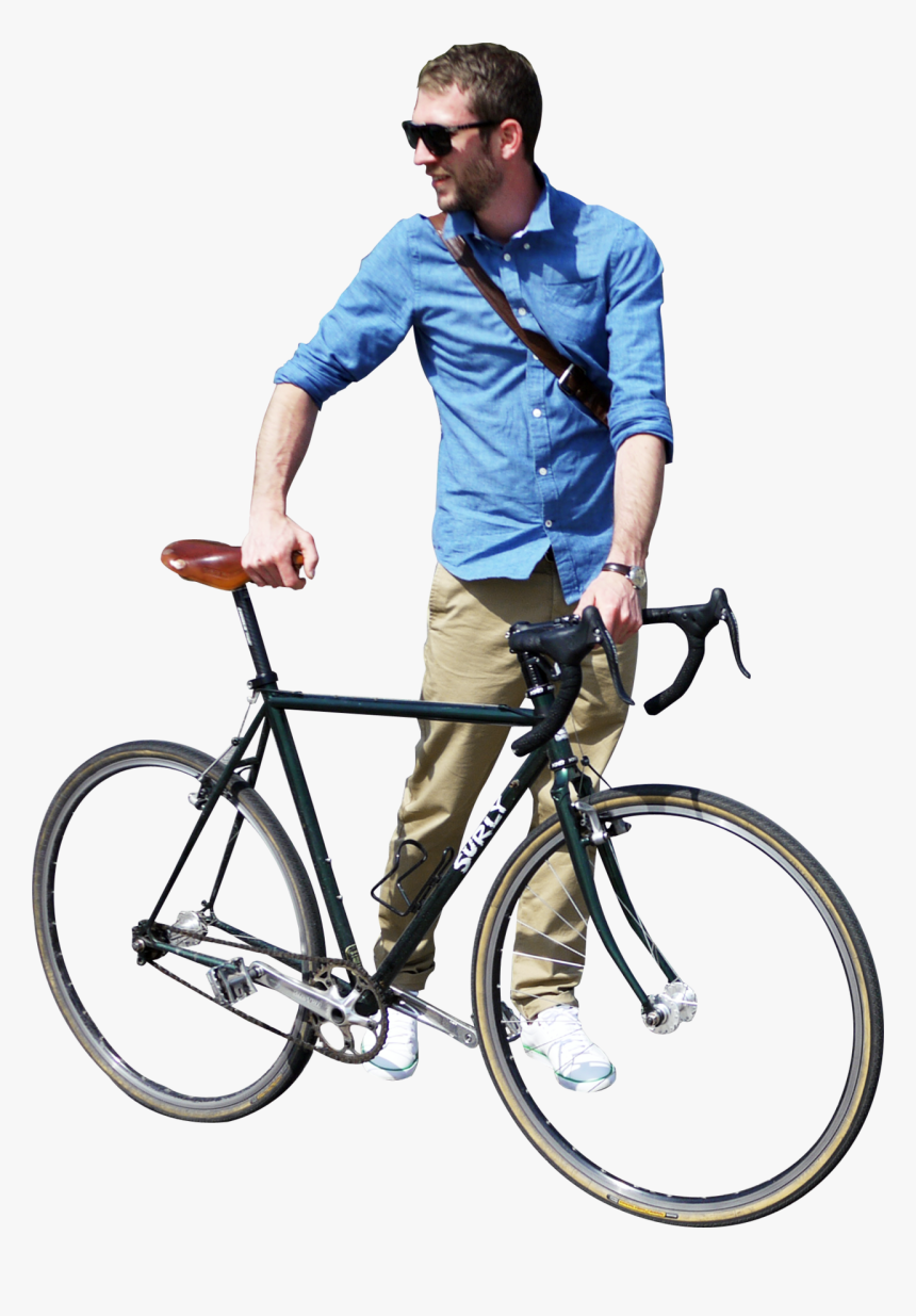 Hd Cut Out People Photoshop - Person With Bike Png, Transparent Png, Free Download