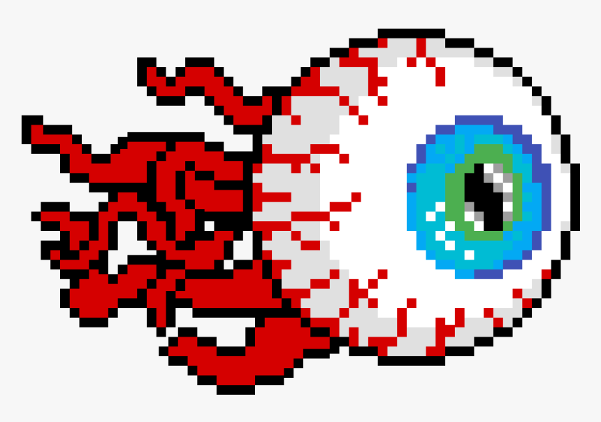 Terraria Eye Of Cthulhu , Png Download - Easy Pixel Art Cute Minecraft, Transparent Png, Free Download