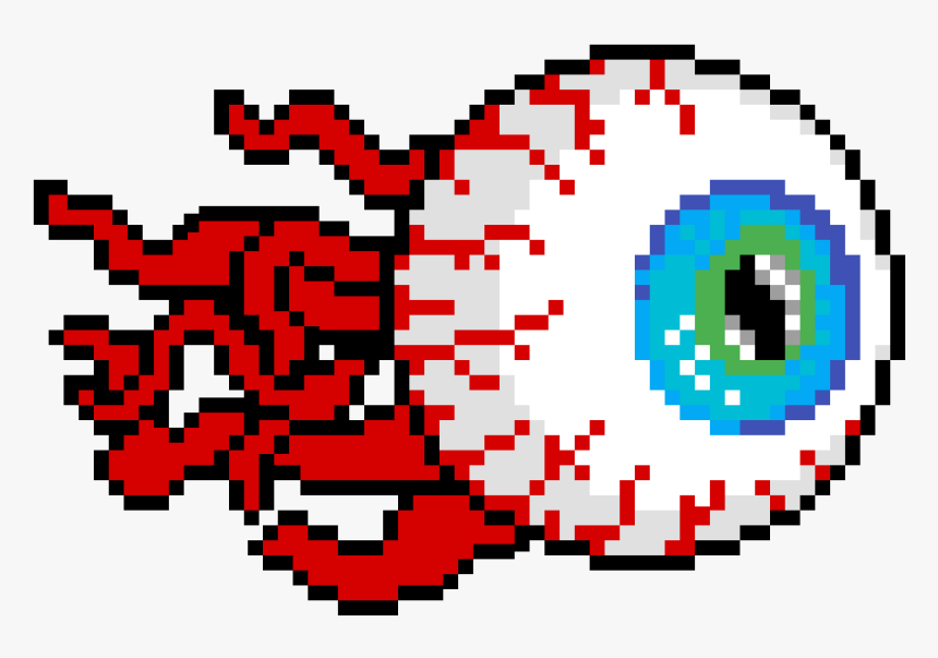 Terraria Eye Of Cthulhu , Png Download - Easy Pixel Art Cute Minecraft