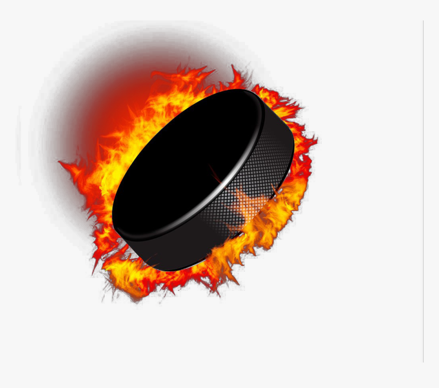 Hockey Goal Light Png - Hockey Puck With Flames, Transparent Png, Free Download