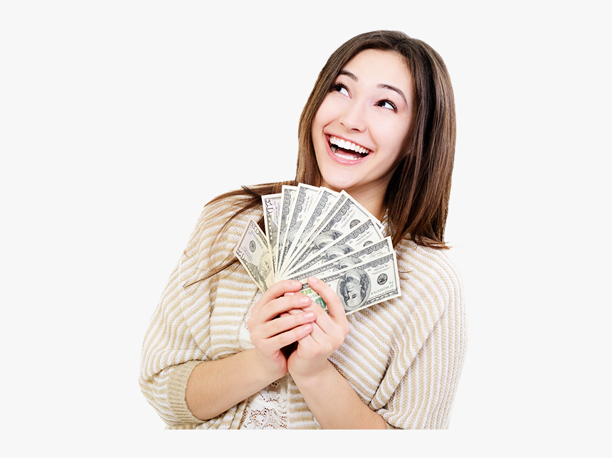 Fast Loans Singapore - Happy Women With Money, HD Png Download - kindpng
