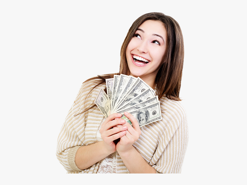 Fast Loans Singapore - Happy Women With Money, HD Png Download, Free Download