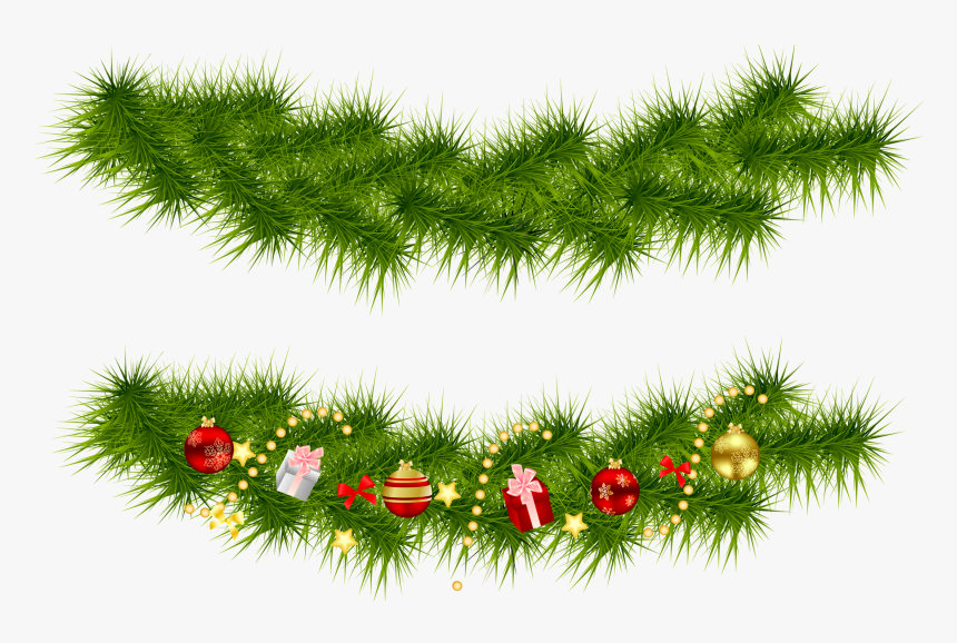 Christmas Tree Garland Clip Art - Garlands Christmas Decors, HD Png Download, Free Download