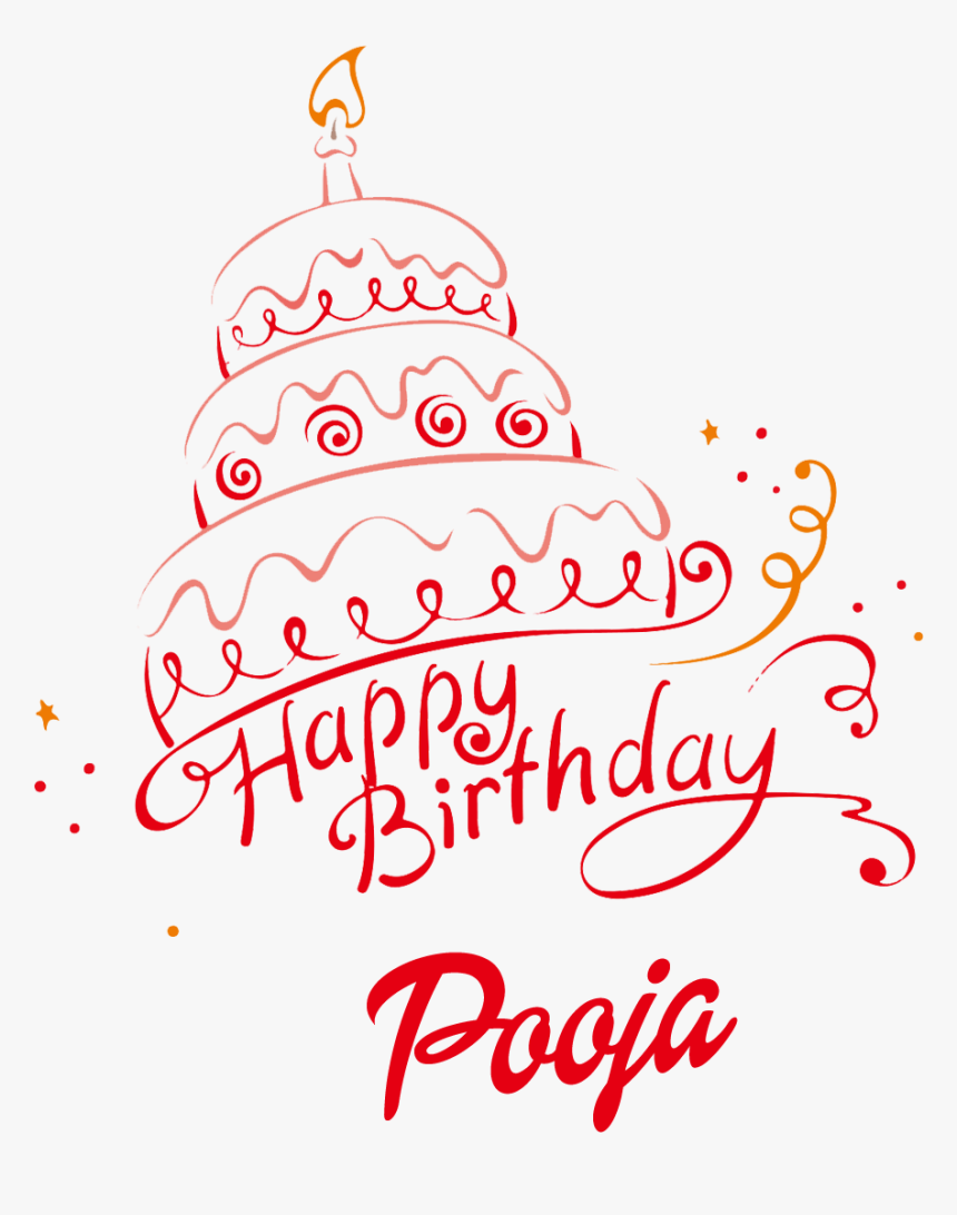 Birthday Cake Logo Png - Happy Birthday Pooja Cake, Transparent Png, Free Download