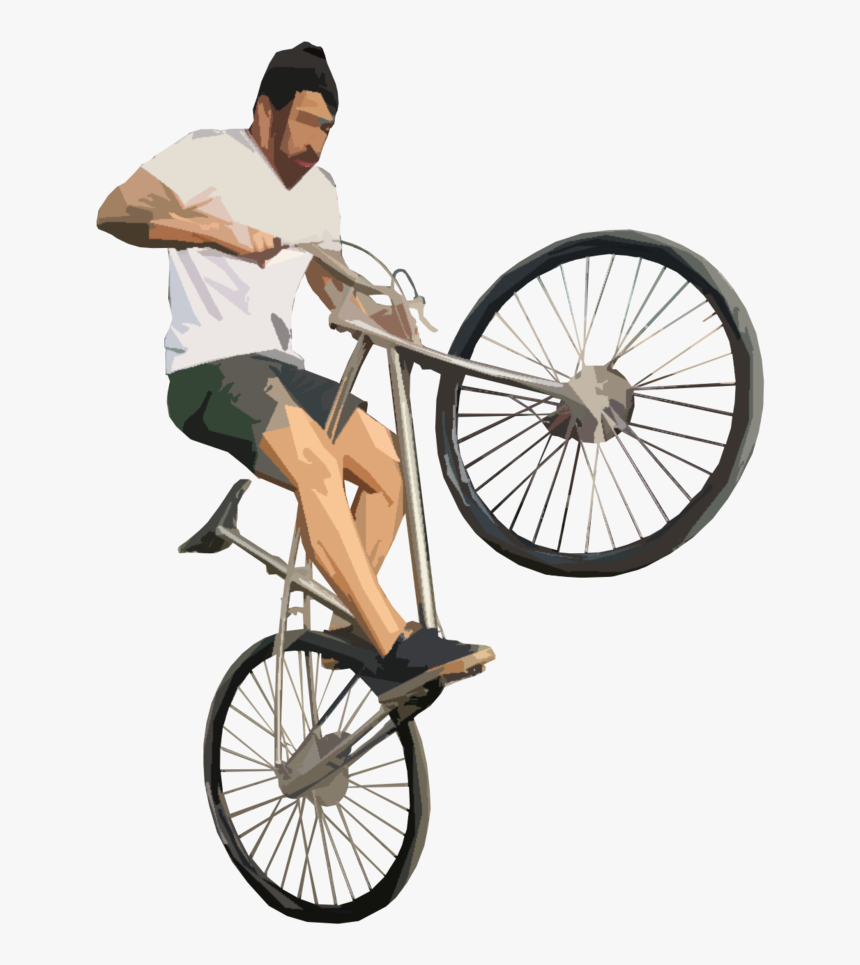 Dad Teachung Kid Riding Bike Png - Guy On Bike Png, Transparent Png, Free Download