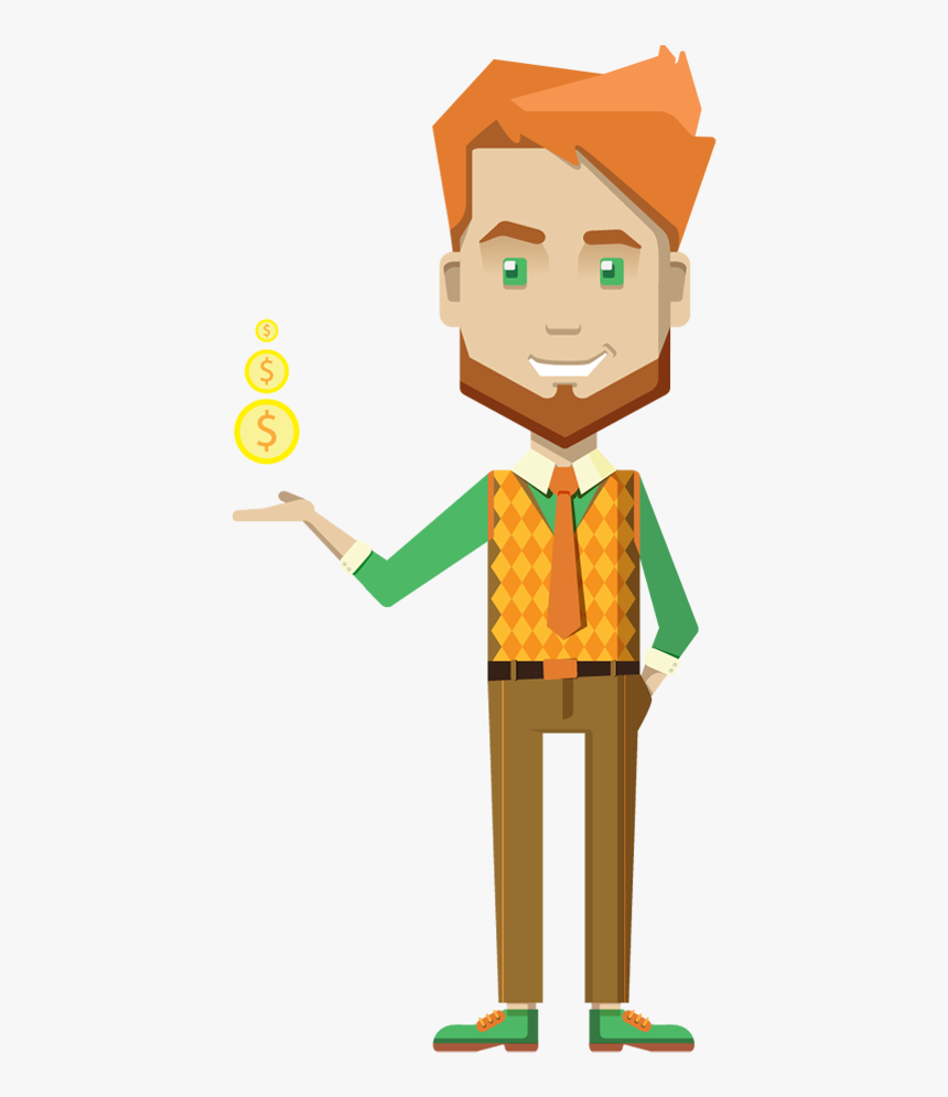 Cartoon Businessman Holding Money - Cartoon, HD Png Download, Free Download