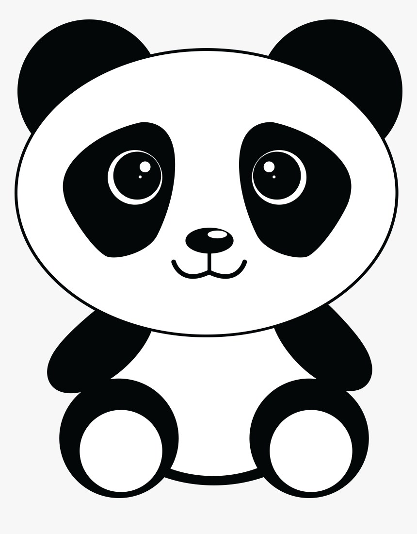 Cute Cartoon Panda Panda Black And White Clipart HD Png 