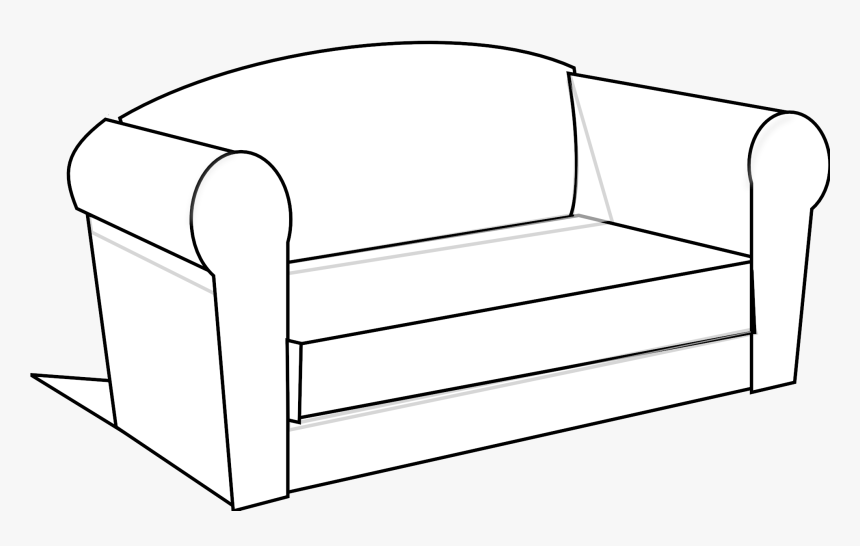 Bed Black And White Couch Clipart Free Images Transparent - Sofa Clipart Black And White, HD Png Download, Free Download