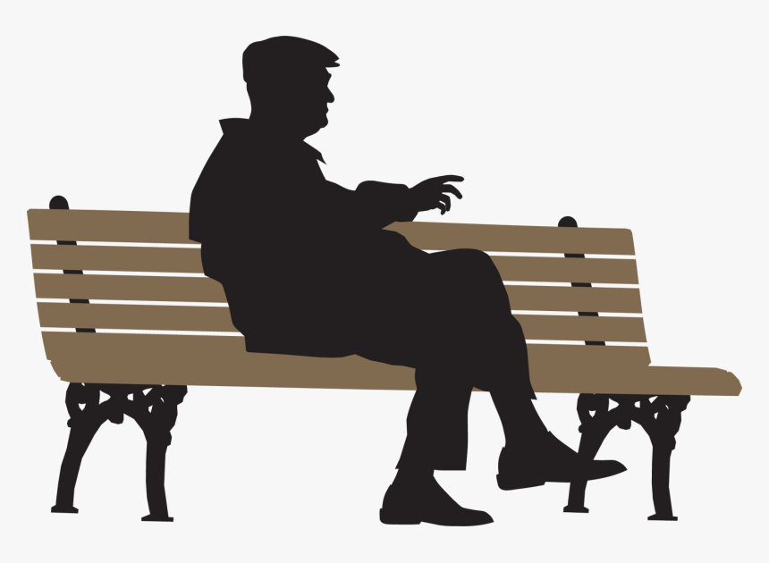 Alone Person Png - Man Sitting On Bench Clipart, Transparent Png, Free Download