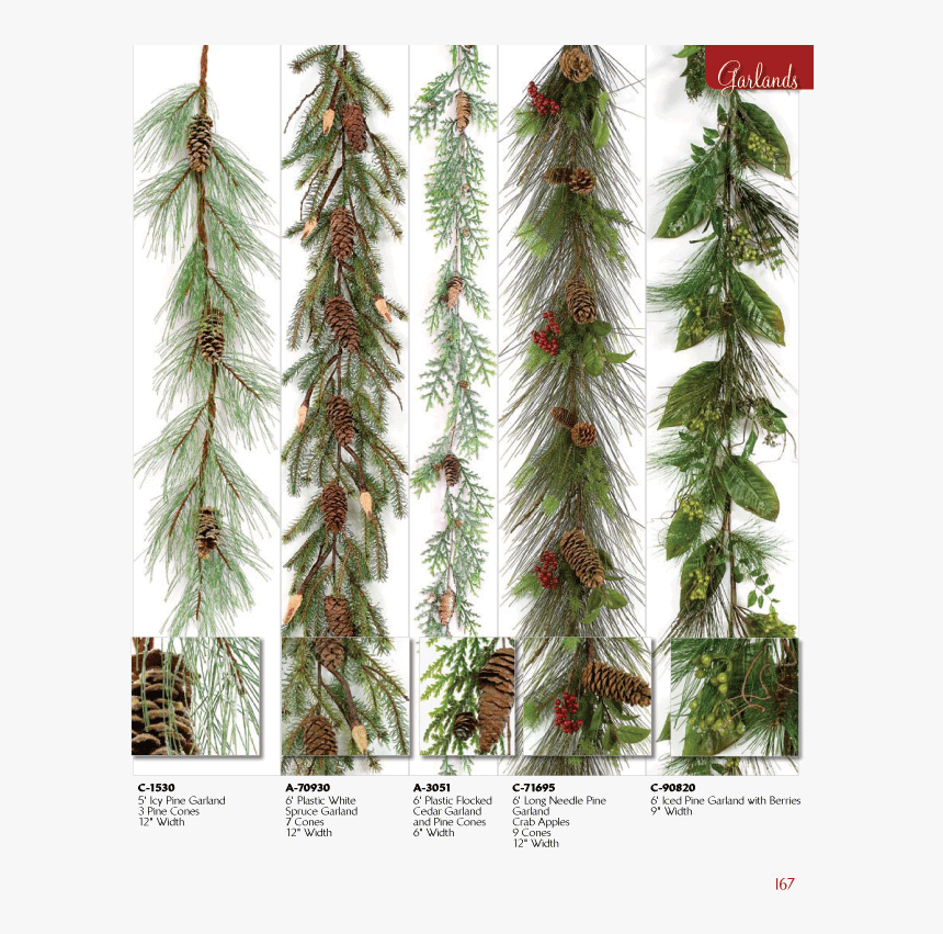 White Pine Garland , Png Download - Frosted Pine Garland, Transparent Png, Free Download