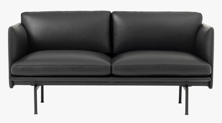 26833 Black Outline Studio Sofa Refine Leather 1503393484 - Couch, HD Png Download, Free Download