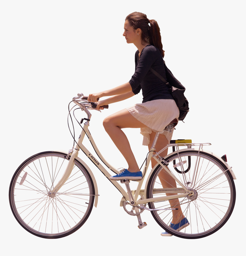 Girl With Bicycle Png, Transparent Png, Free Download