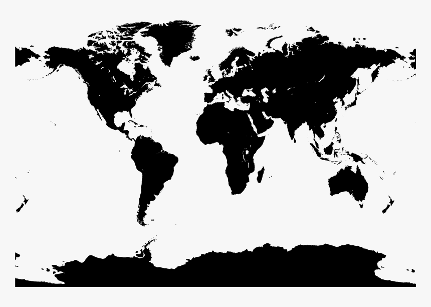 World Map Vector Map - World Map Black And White Vector Png, Transparent Png, Free Download