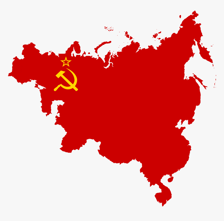 Flag Map Of Communist Influence In Europe & Asia - Soviet Union Flag Map, HD Png Download, Free Download