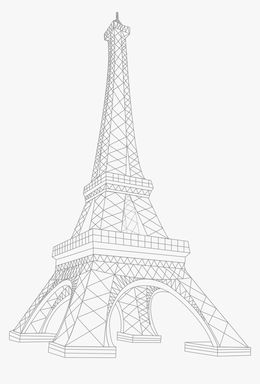 Eiffel Tower Line Drawing Clipart Free Clip Art Image - Eiffel Tower Paris Drawing Png, Transparent Png, Free Download