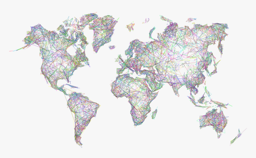 World, Map, Earth, Abstract, Geometric, Art, Borders - World Map Single Color, HD Png Download, Free Download