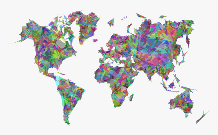 World, Map, Earth, Abstract, Geometric, Art, Borders - Black And White Picture Png, Transparent Png, Free Download