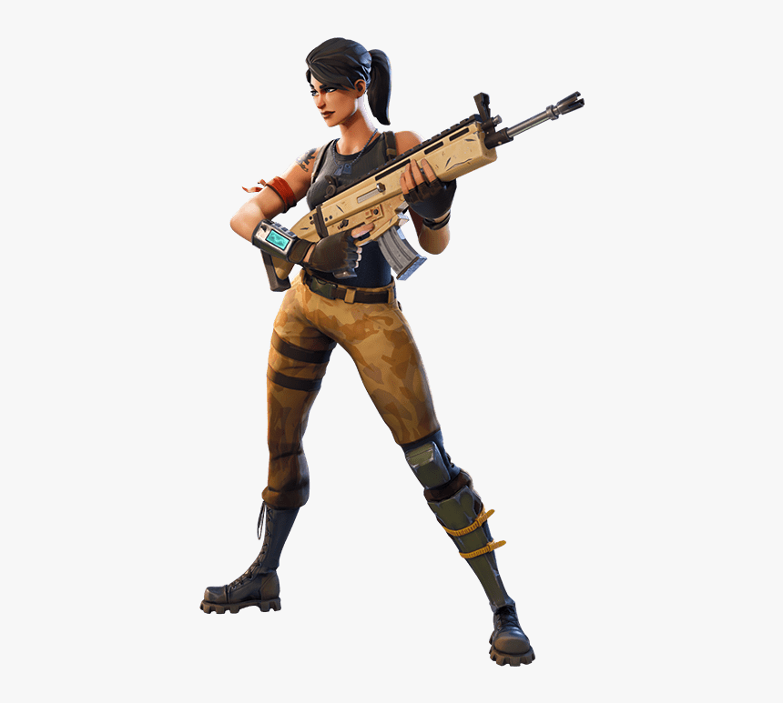 Fortnite Girl Character With Gun - Skin Bambi Fortnite Png, Transparent Png...