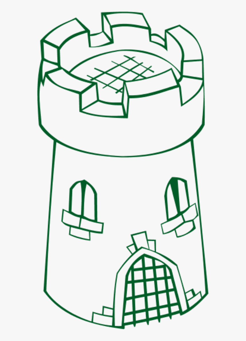 Castle Watch Tower Outline - Tower Clipart, HD Png Download, Free Download