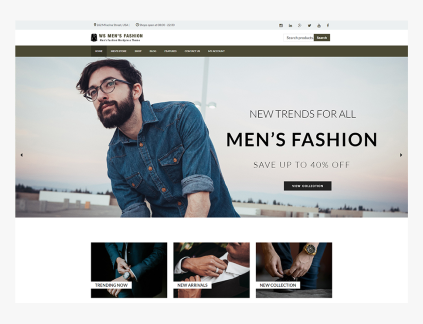 Men Fashion Website Template, HD Png Download, Free Download