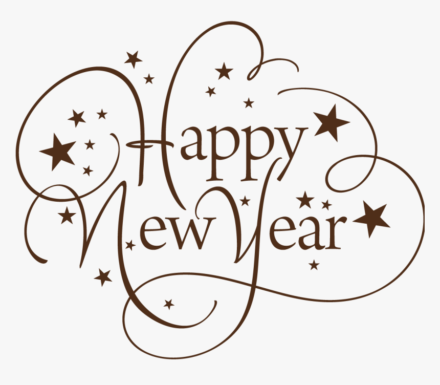 Happy New Year Thin Text - Happy New Year Text Png, Transparent Png, Free Download