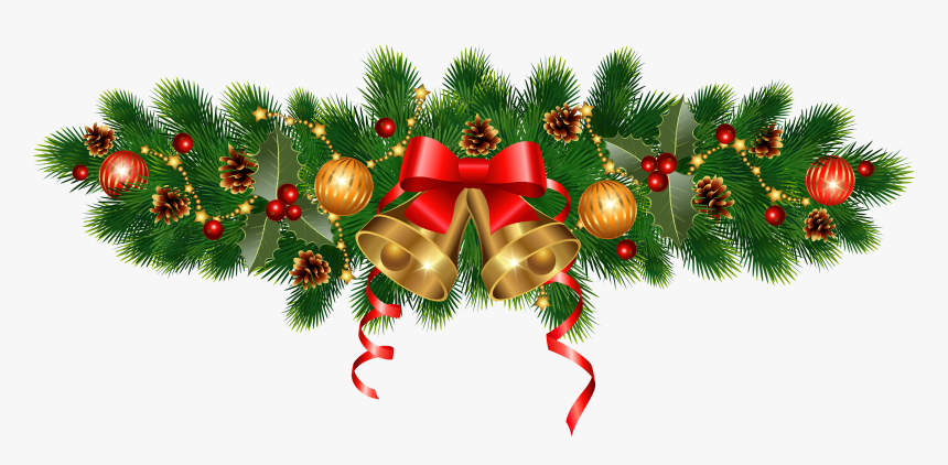 Christmas Tree Clipart Guirlande - Christmas Decor With Garland, HD Png ...