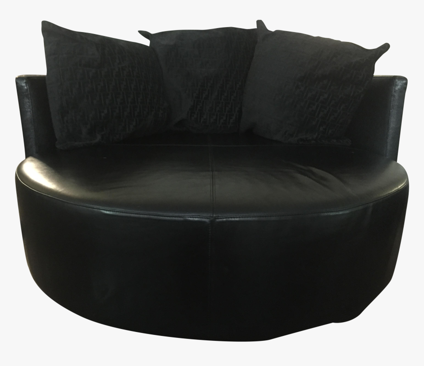 Black Sofa Transparent Image - Round Black Sofa, HD Png Download, Free Download