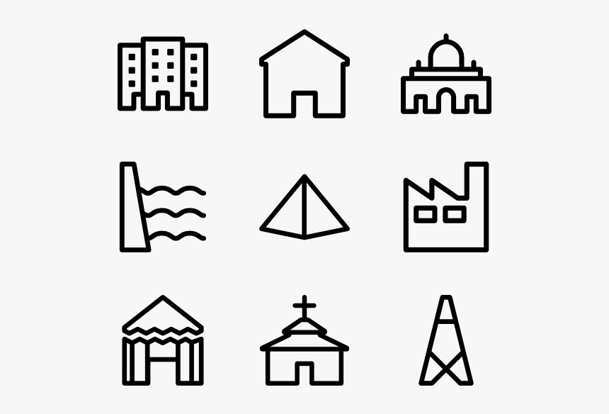 Poi Buildings Outline - Technology Icon Pack Png, Transparent Png, Free Download