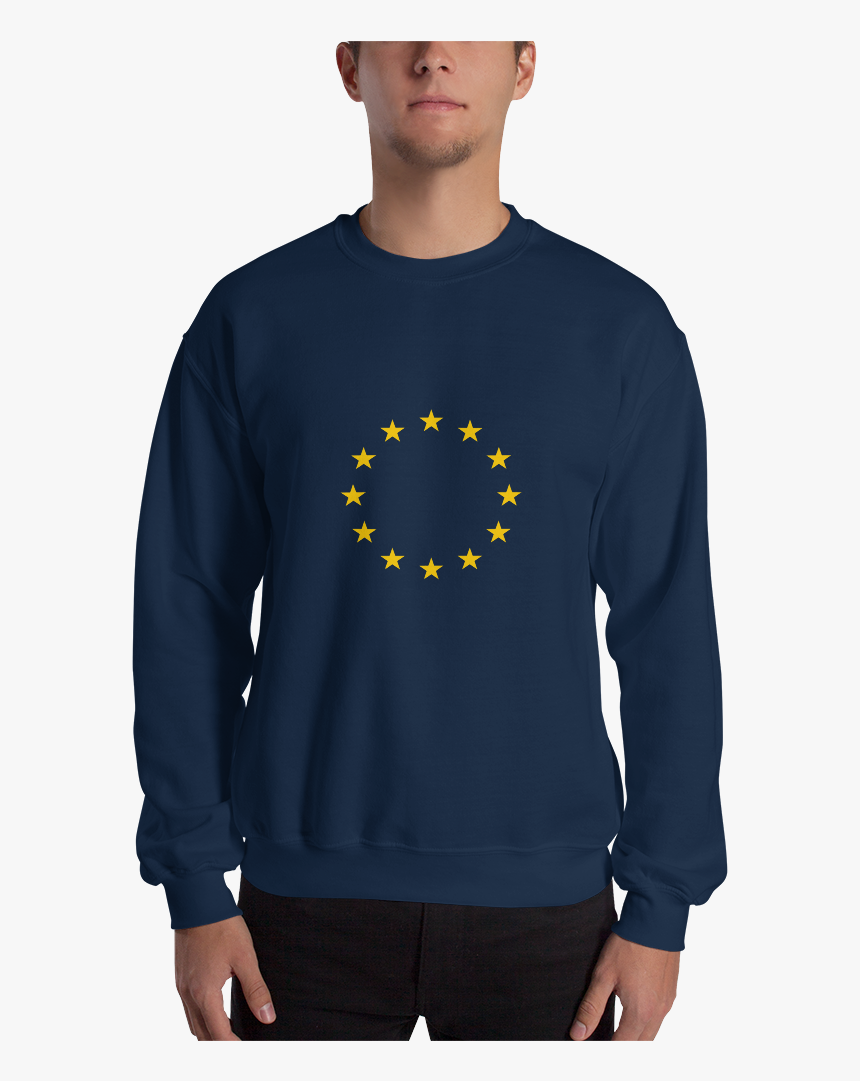 Classic Eu Flag Sweatshirt Eu Sweater White - Long-sleeved T-shirt, HD Png Download, Free Download