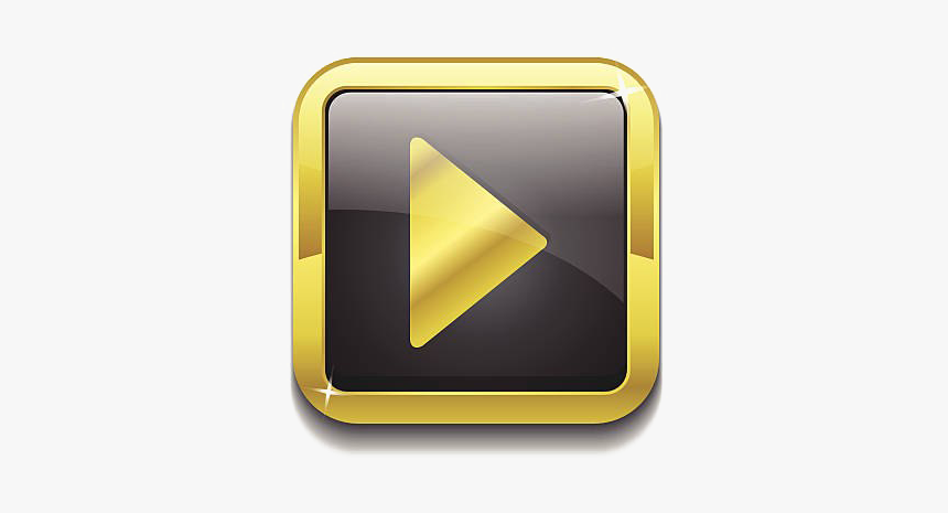 Gold Play Button Png Pic - Gold Play Button Png, Transparent Png, Free Download