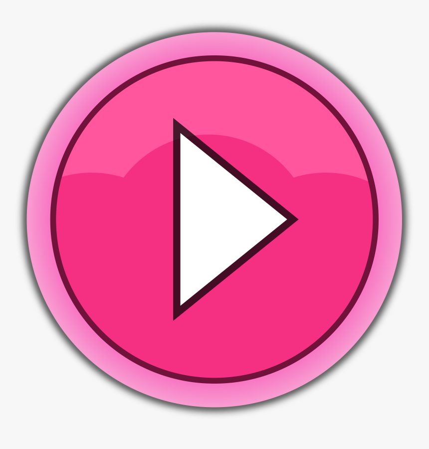 Youtube Play Button Computer Icons Clip Art - Play Button Png Pink, Transparent Png, Free Download