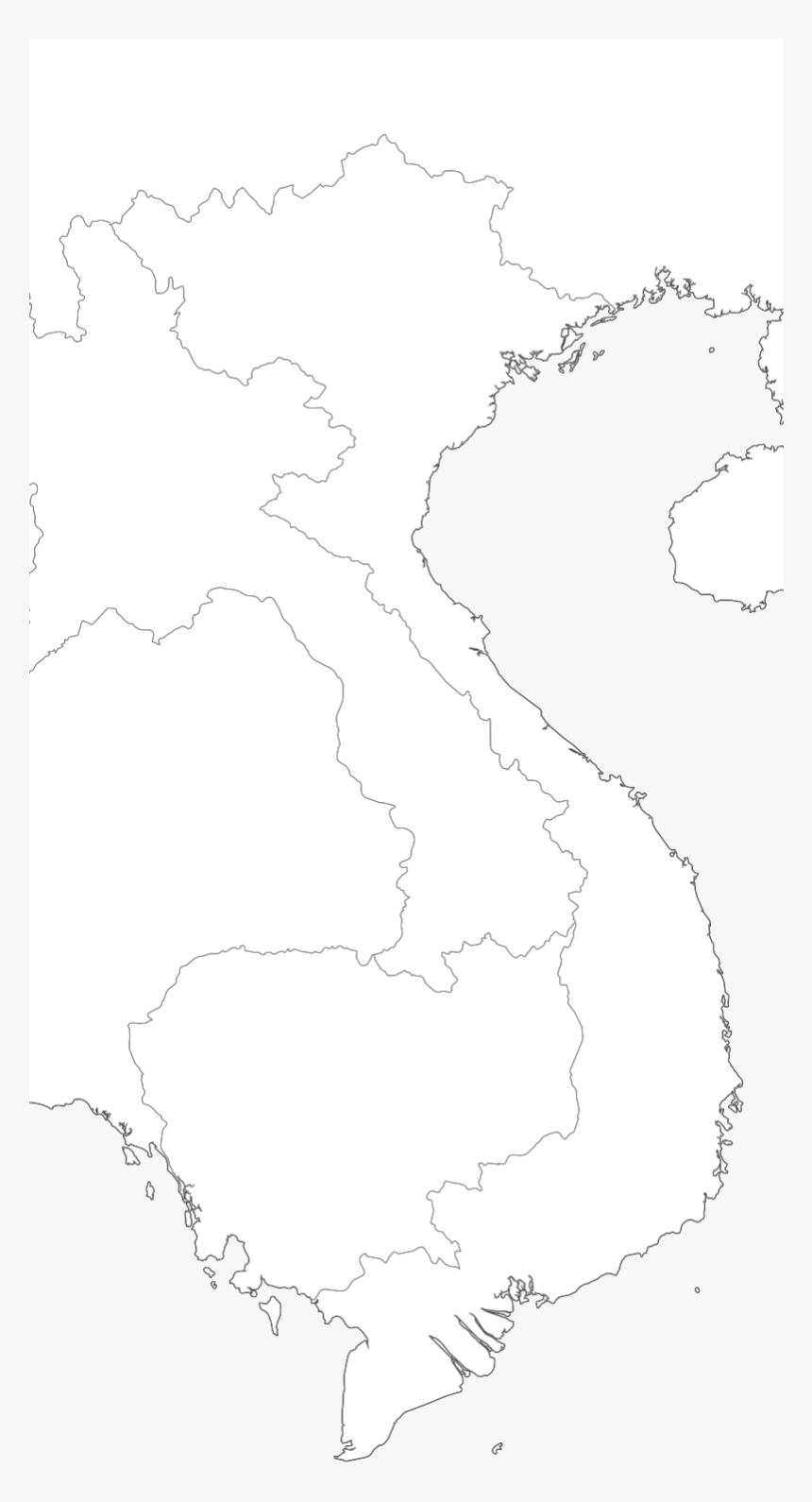 Transparent Vietnam Map Png - Blank Map Of Thailand Vietnam, Png Download, Free Download