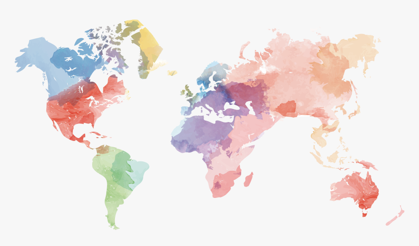 World Map Png Transparent Image - World Map Watercolor Png, Png Download, Free Download