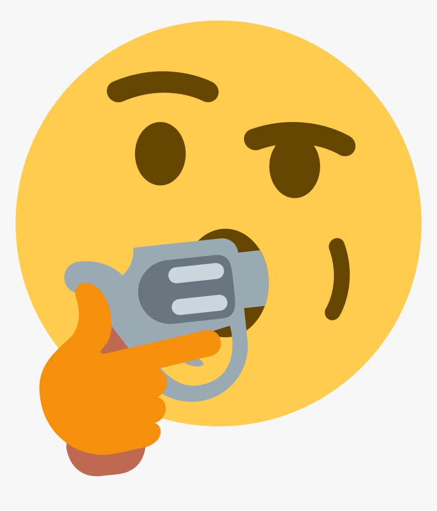 Celebrity Png Maker Emoji Kys - Thinking Emoji With Gun, Transparent Png, Free Download